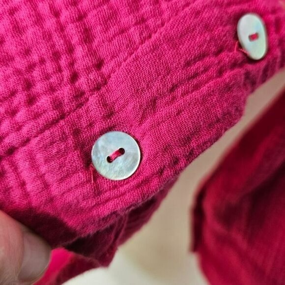Soft Surroundings Womens Pink‎ Long Sleeve Buttoned Tunic Top S 100% Cotton - Picture 10 of 15